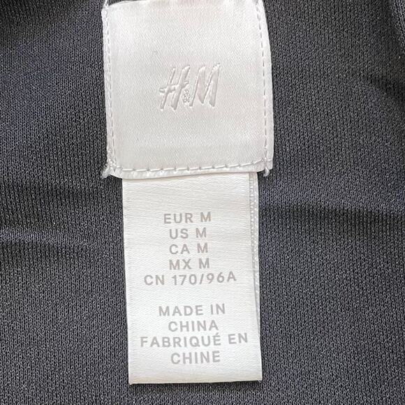 H&M LBD Black Spaghetti Strap Midi Slip Dress, Side Slit, Matte, Size M - Picture 8 of 10